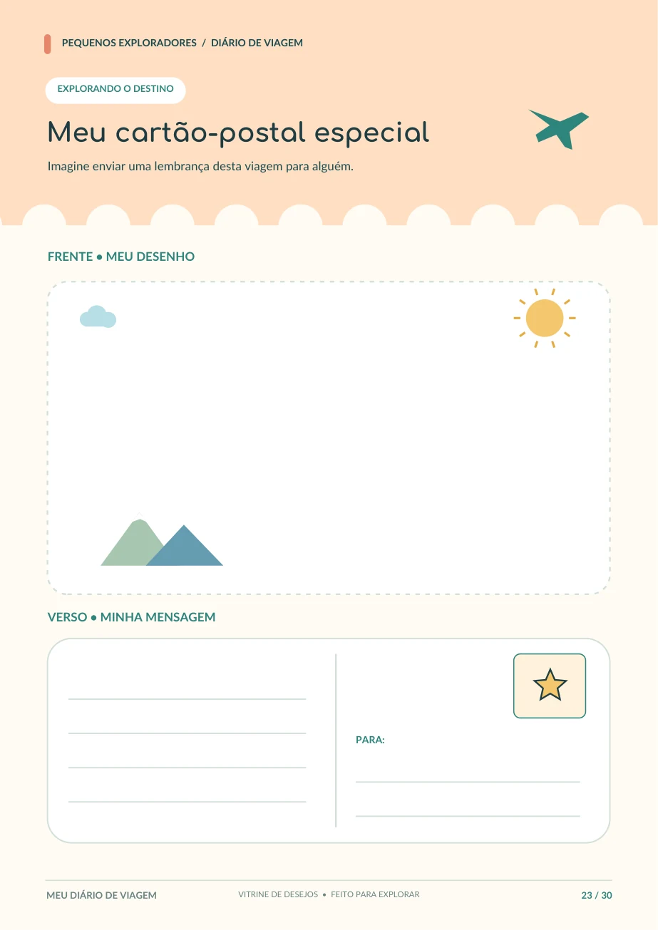 Atividade de cartão-postal
